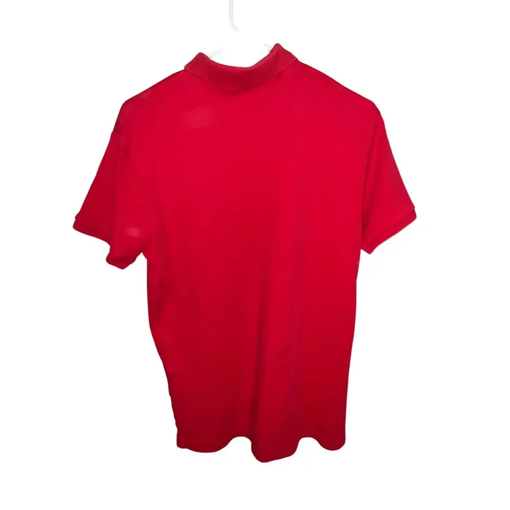 Polo Ralph Lauren Shirt Red Jersey Fabric Cotton Golf Golfer Size M